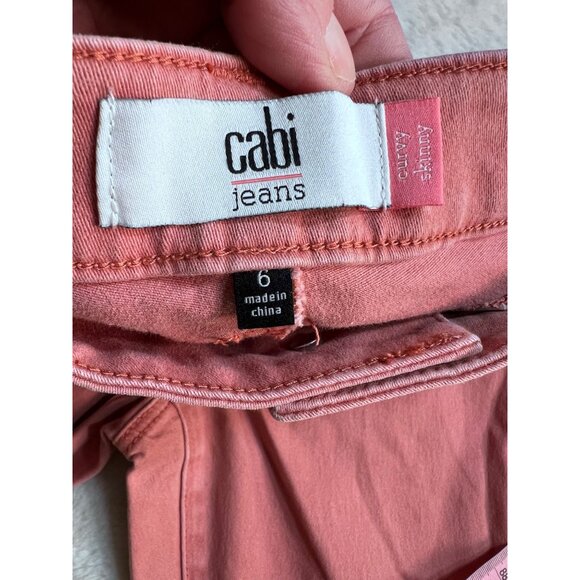 Cabi salmon curvy skinny jean women size 6 - Picture 3 of 6